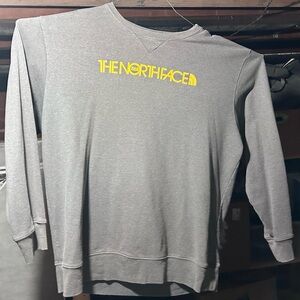 The North Face Gray Crewneck Sweatshirt with yellow Logo